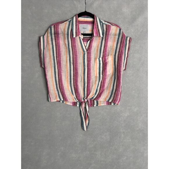 Rails Women's XS Stripe Tie Front Button Up Shirt - Picture 1 of 8
